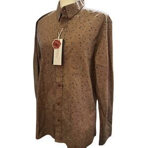 Level Ten Mauve Poplin Long Sleeve Button Down Shirt, Size Large, NWT